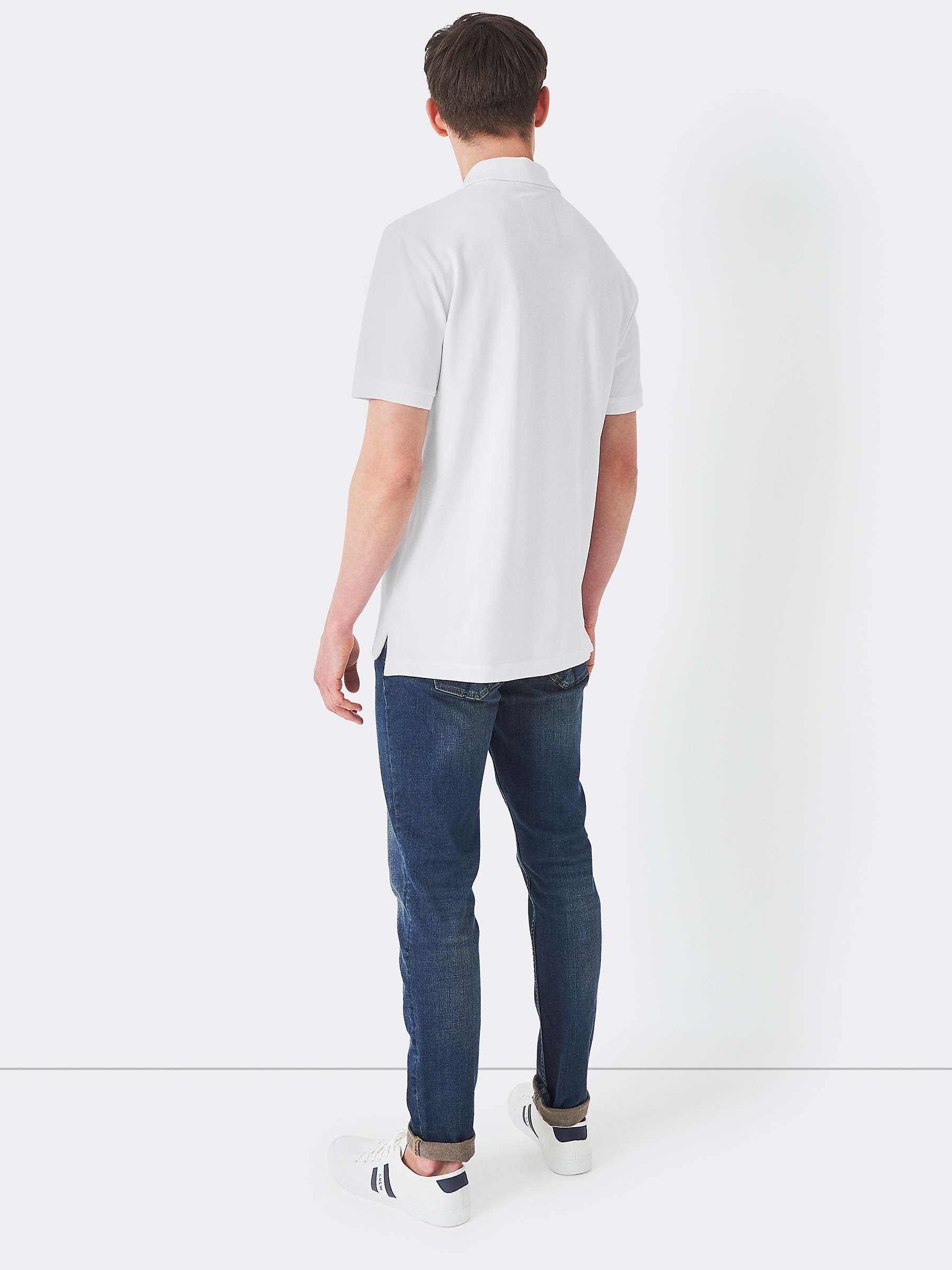 Buy Crew Clothing Stretch Pique Slim Fit Polo Shirt, White Online at johnlewis.com