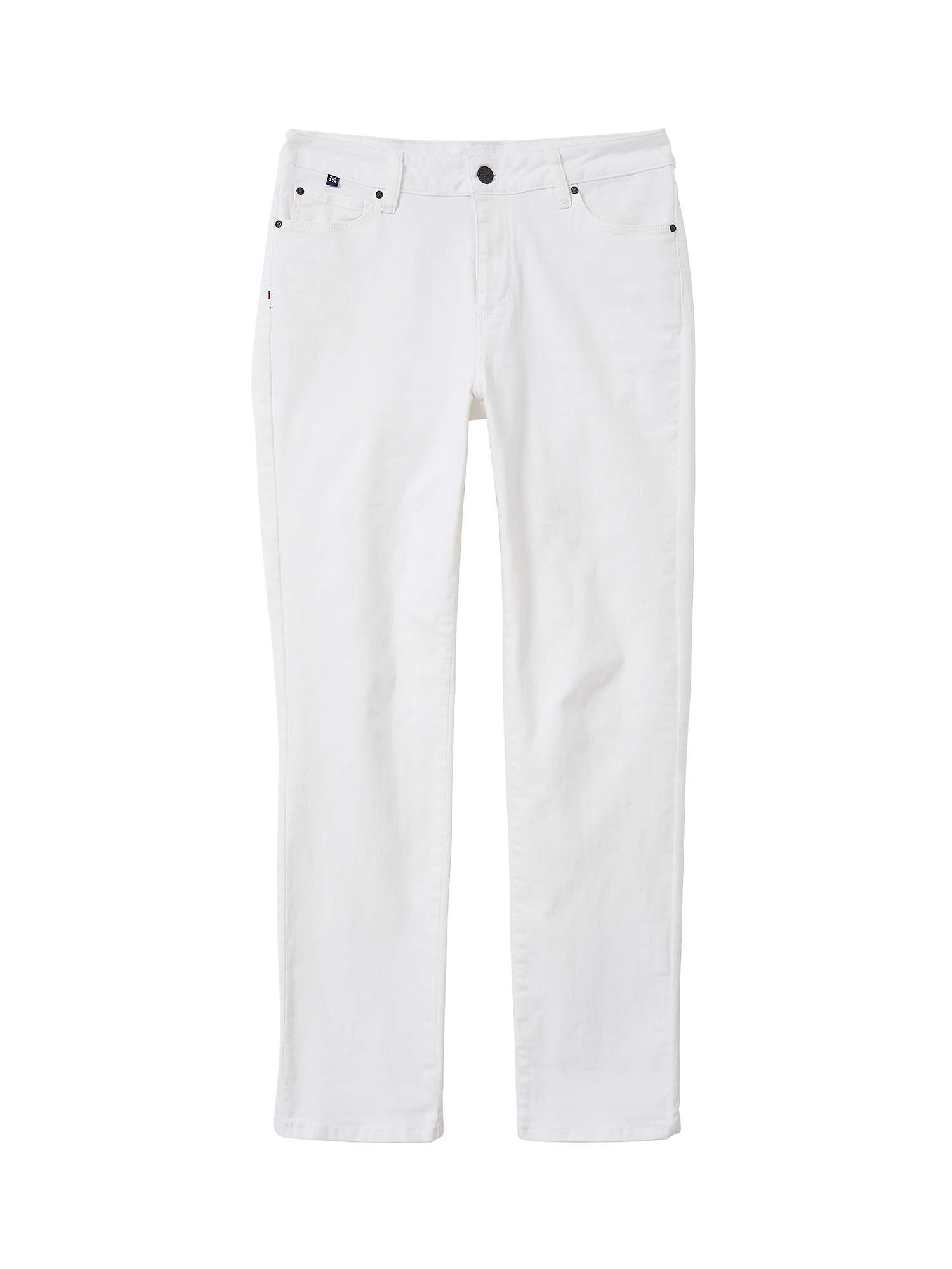 Buy Crew Clothing Straight Leg Ankle Grazer Jeans, White Online at johnlewis.com