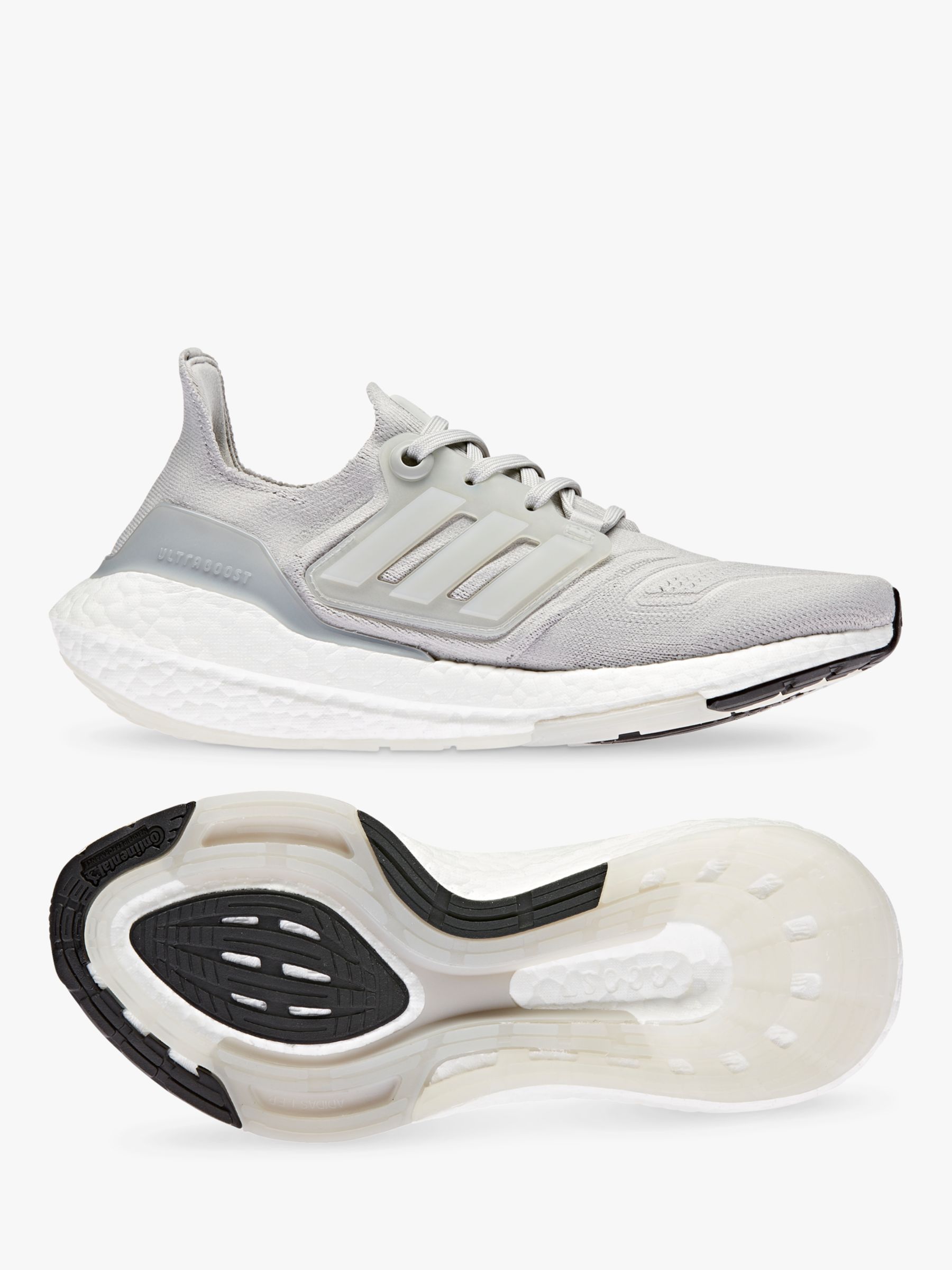 adidas UltraBoost 22 Women's Running Shoes, Grey Two/Grey Two at John Lewis Partners