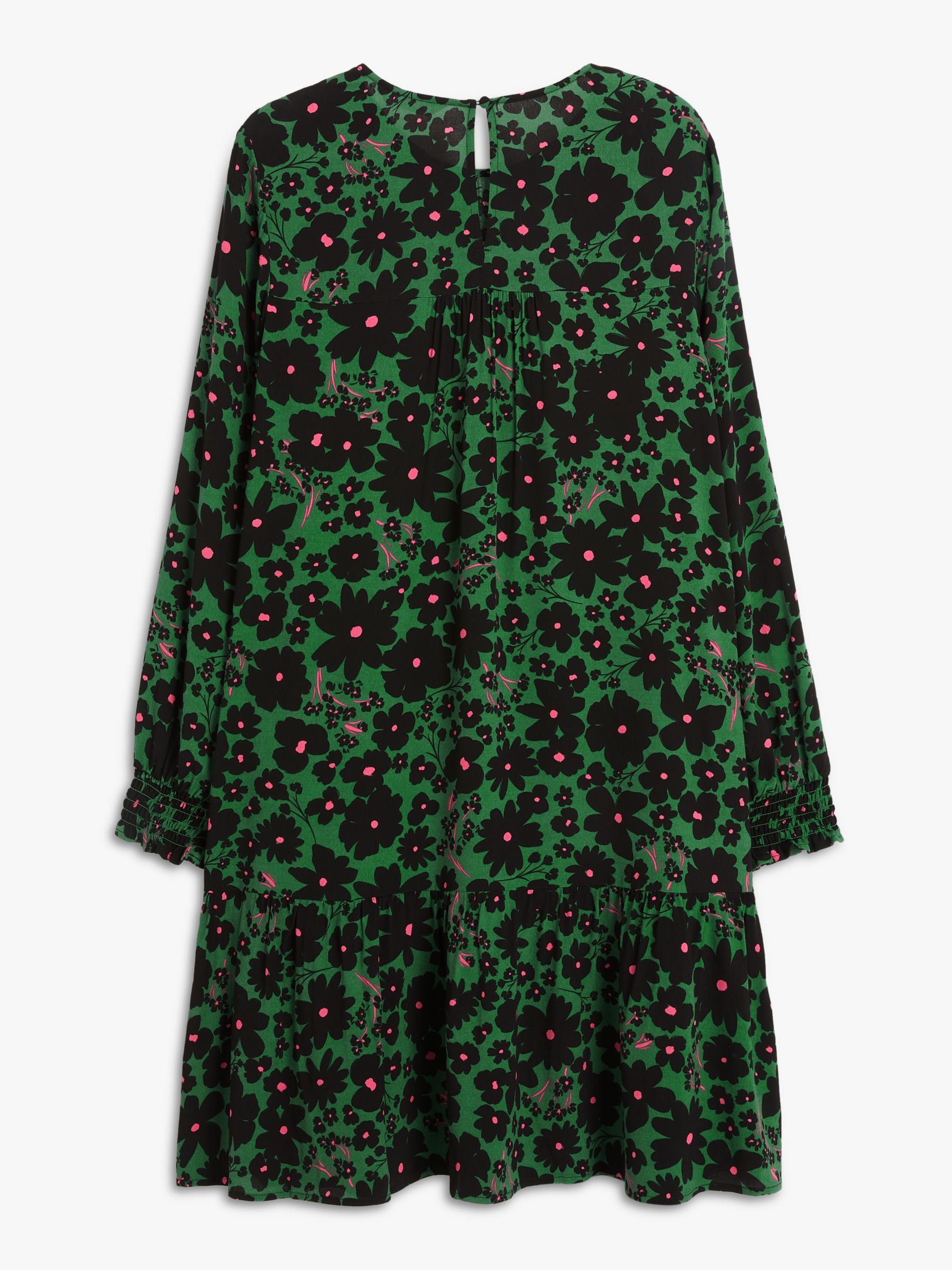 John Lewis ANYDAY Bold Floral Ruffle Hem Dress, Green at John Lewis ...