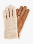 John Lewis Borg Cuff Leather Gloves
