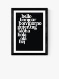 EAST END PRINTS Limbo and Ginger 'Hello World' Framed Print