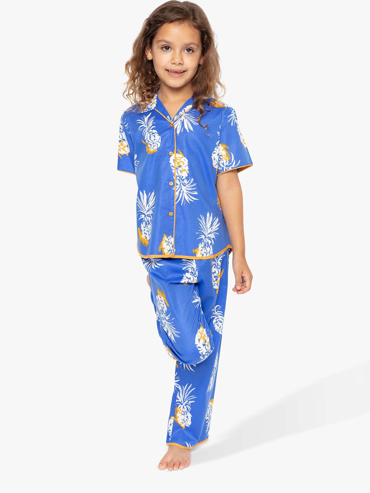 Buy Cyberjammies Kids' Sierra Pineapple Print Pyjama Set, Blue Online at johnlewis.com