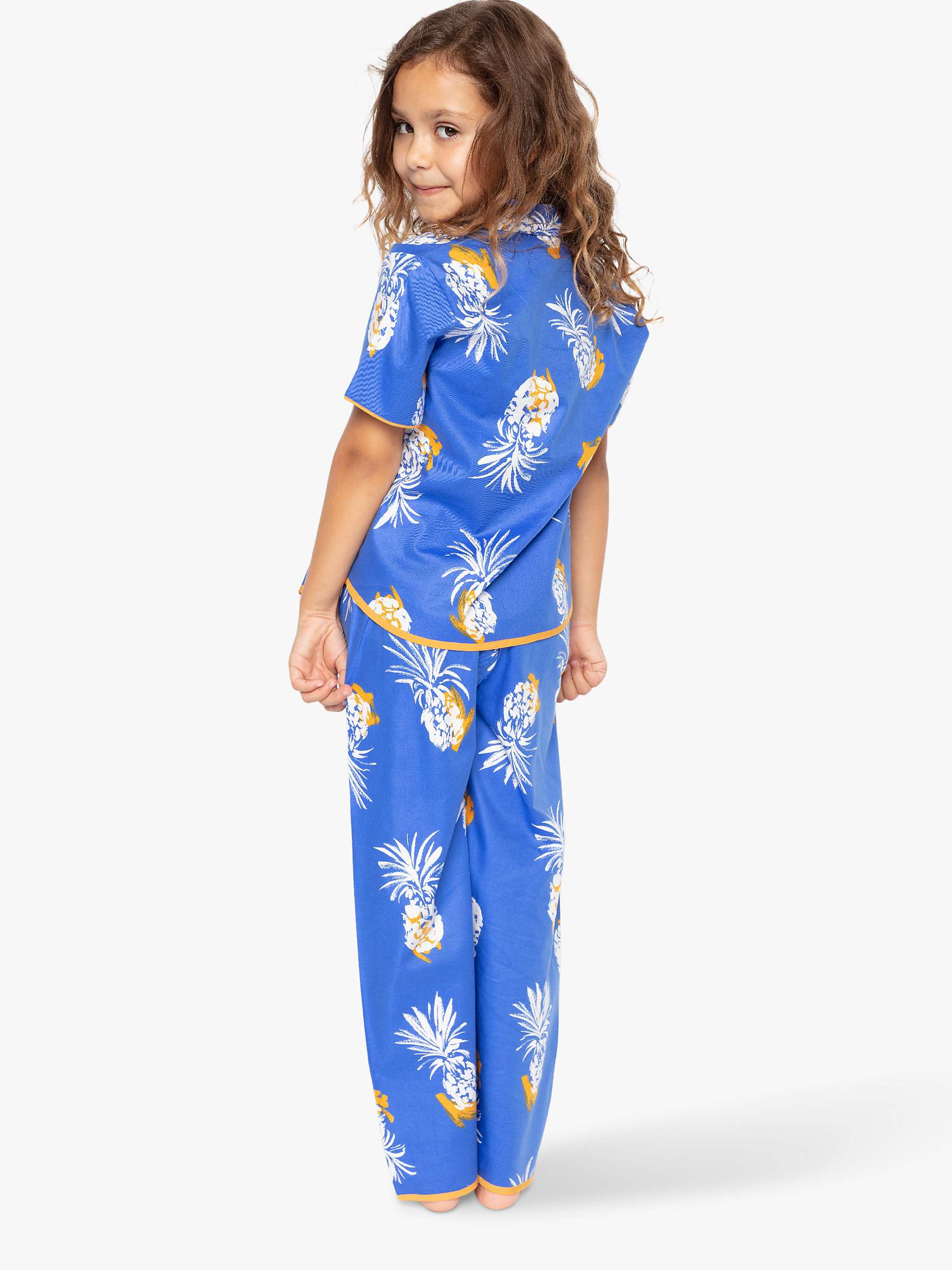Buy Cyberjammies Kids' Sierra Pineapple Print Pyjama Set, Blue Online at johnlewis.com