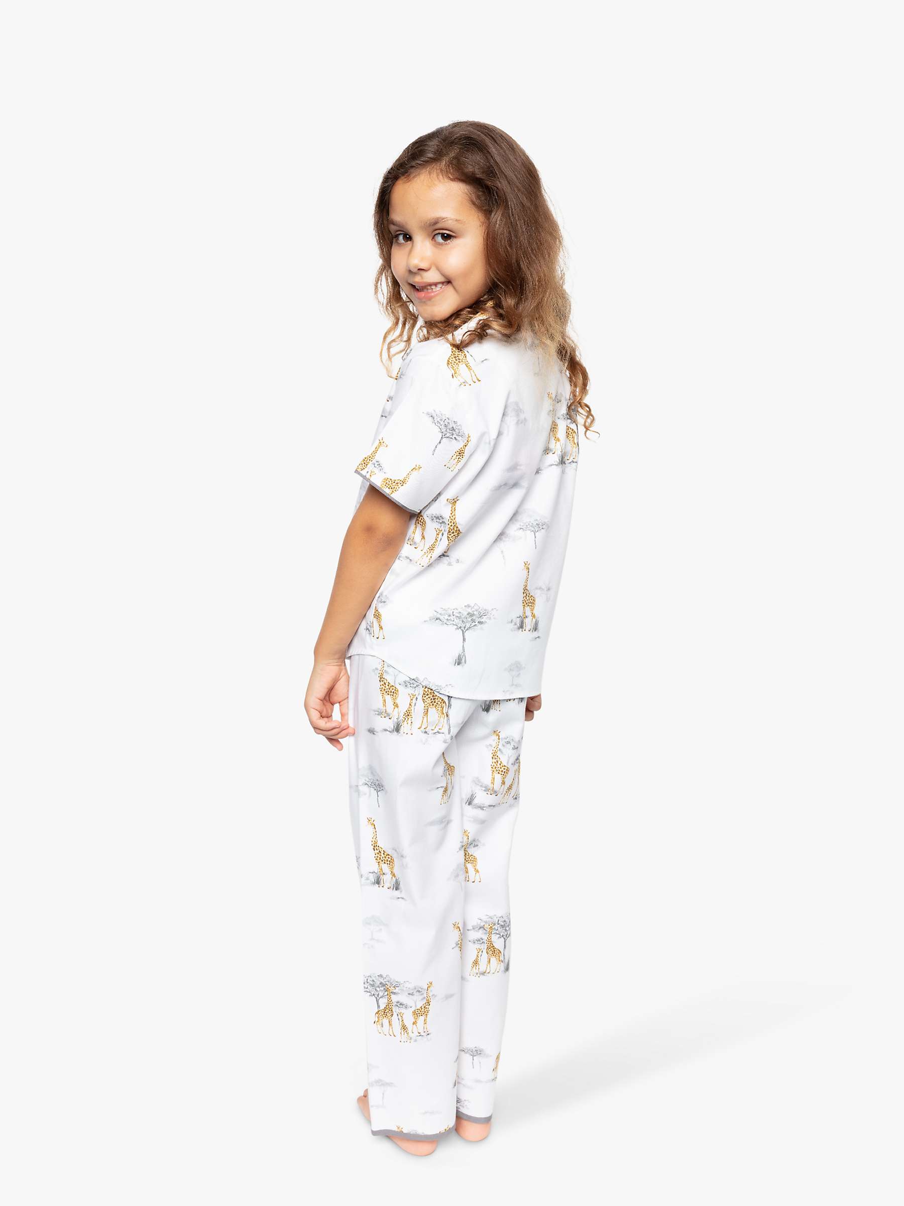 Buy Cyberjammies Kids' Carly Giraffe Print Pyjama Set, Grey Online at johnlewis.com