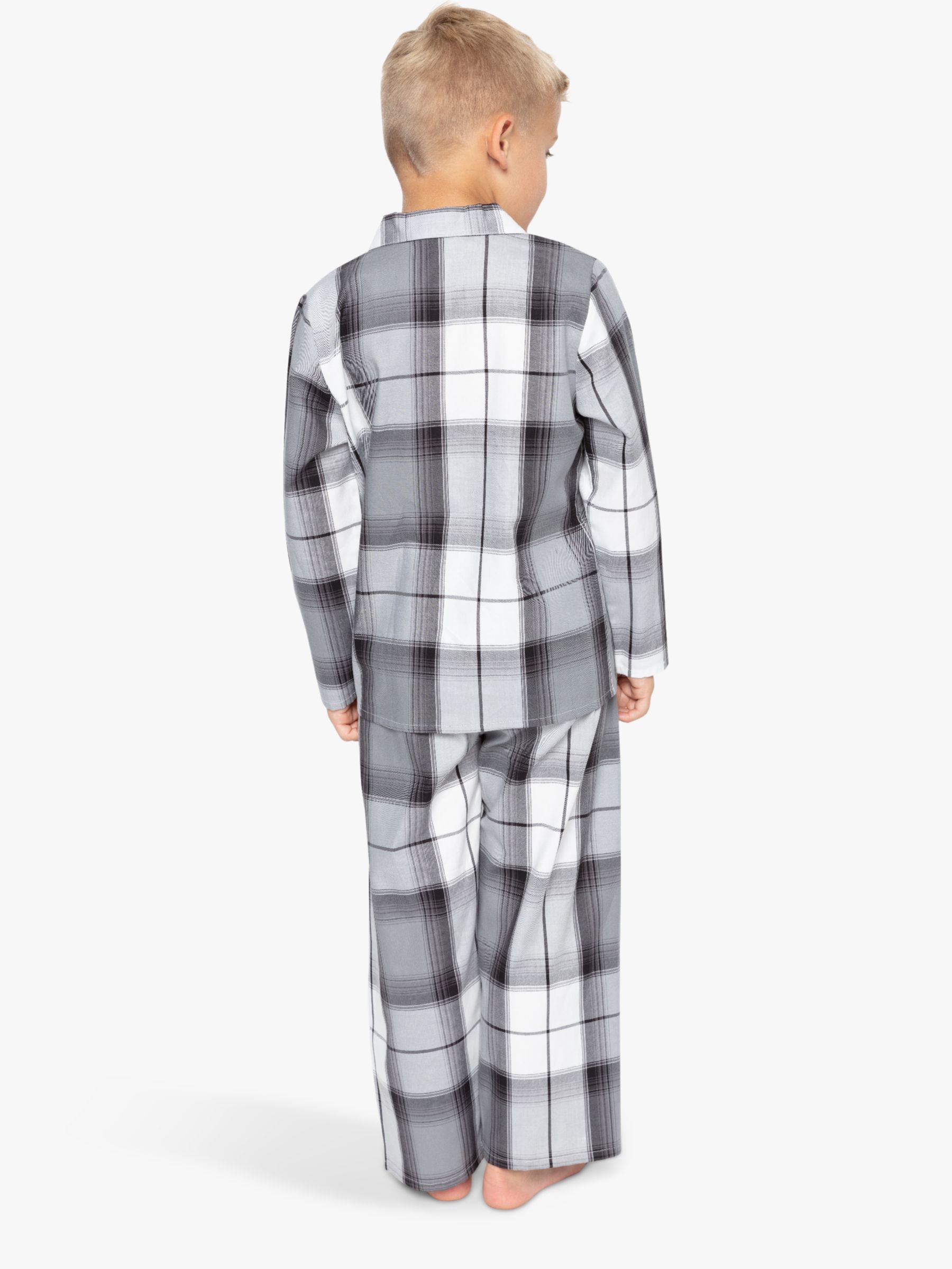 Cyberjammies Kids' Samuel Check Print Pyjamas, Grey, 2-3 years
