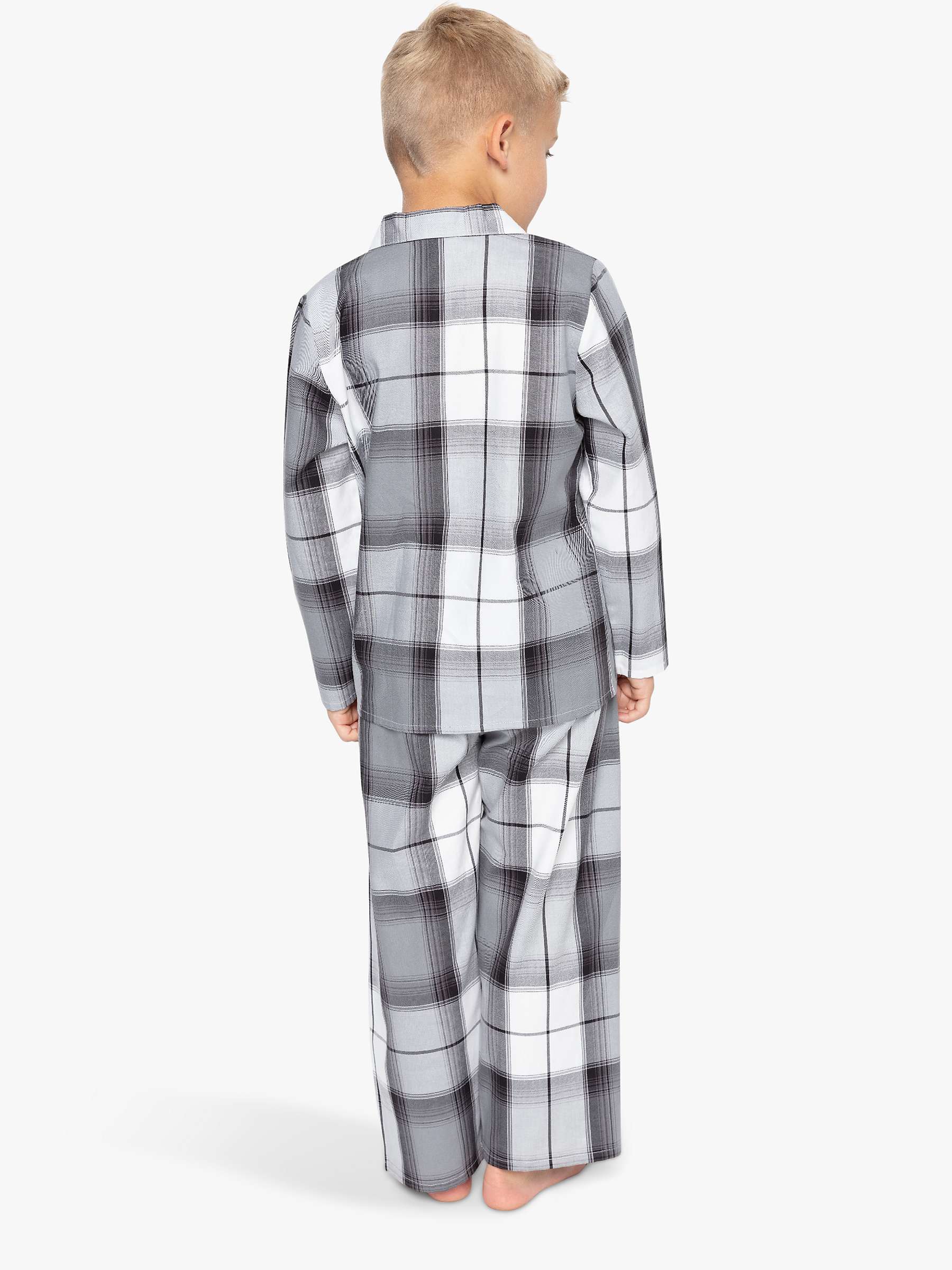 Buy Cyberjammies Kids' Samuel Check Print Pyjamas, Grey Online at johnlewis.com