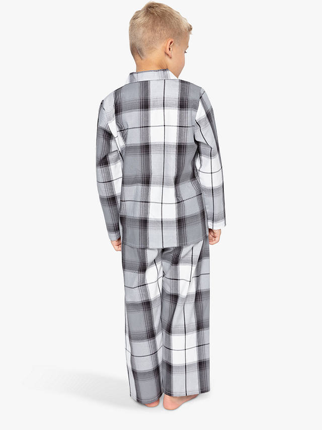 Cyberjammies Kids' Samuel Check Print Pyjamas, Grey