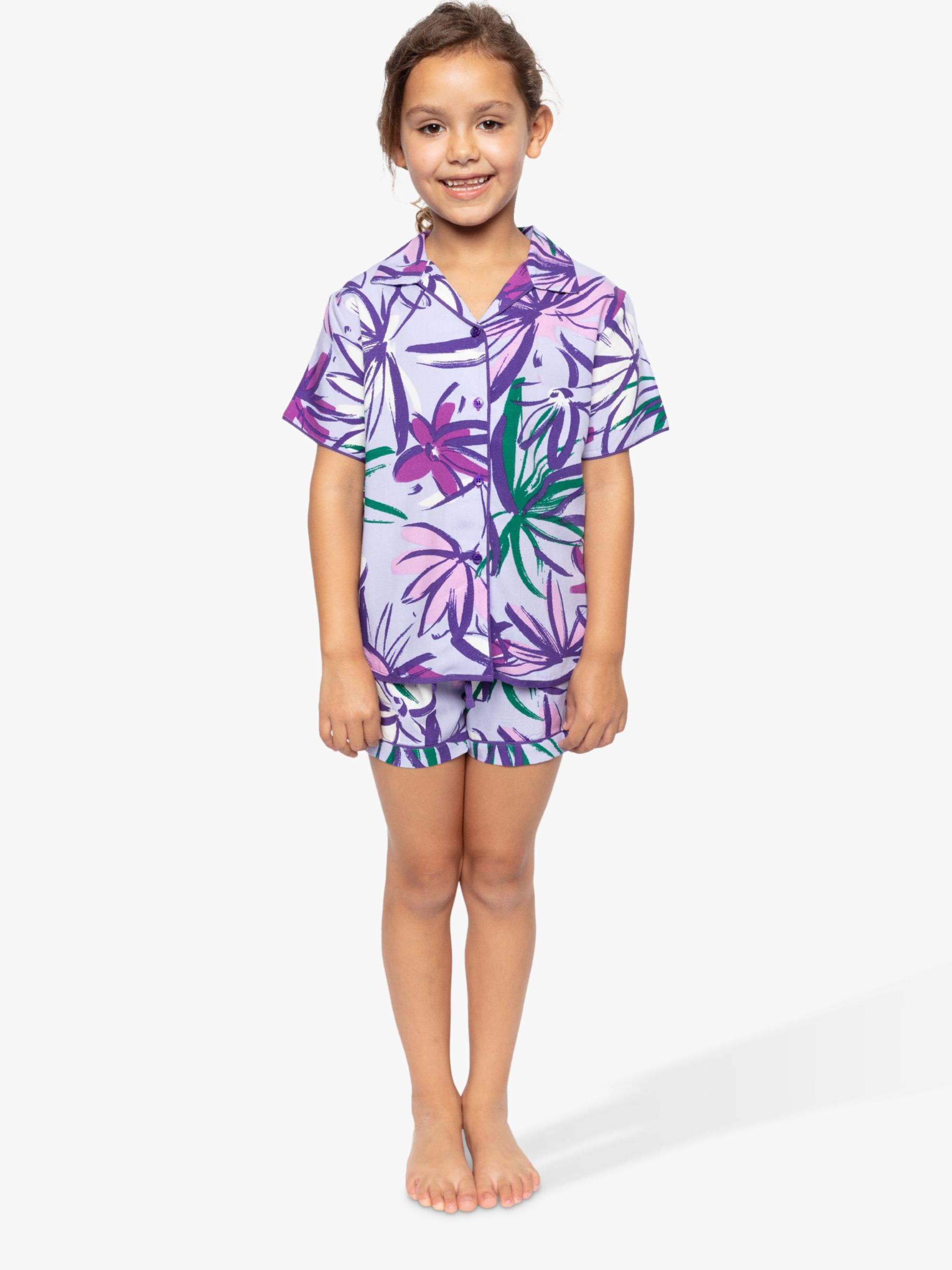 Cyberjammies Kids' Tilly Floral Pyjama Set, Lilac, 2-3 years