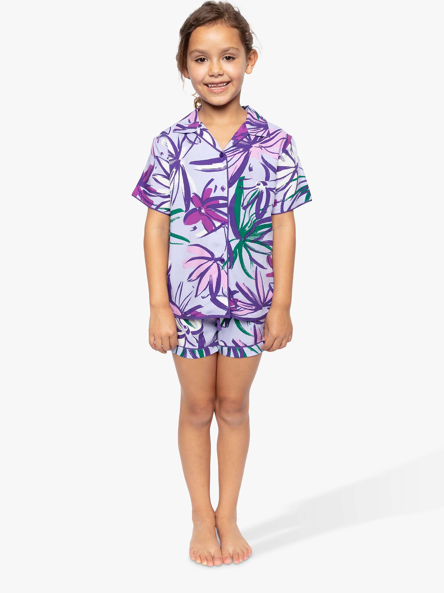 Buy Cyberjammies Kids' Tilly Floral Pyjama Set, Lilac Online at johnlewis.com