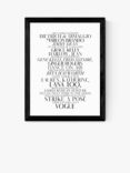 EAST END PRINTS Honeymoon Hotel 'Vogue Lyrics' Framed Print