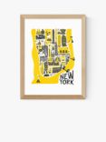 EAST END PRINTS Fox & Velvet 'New York Map' Framed Print