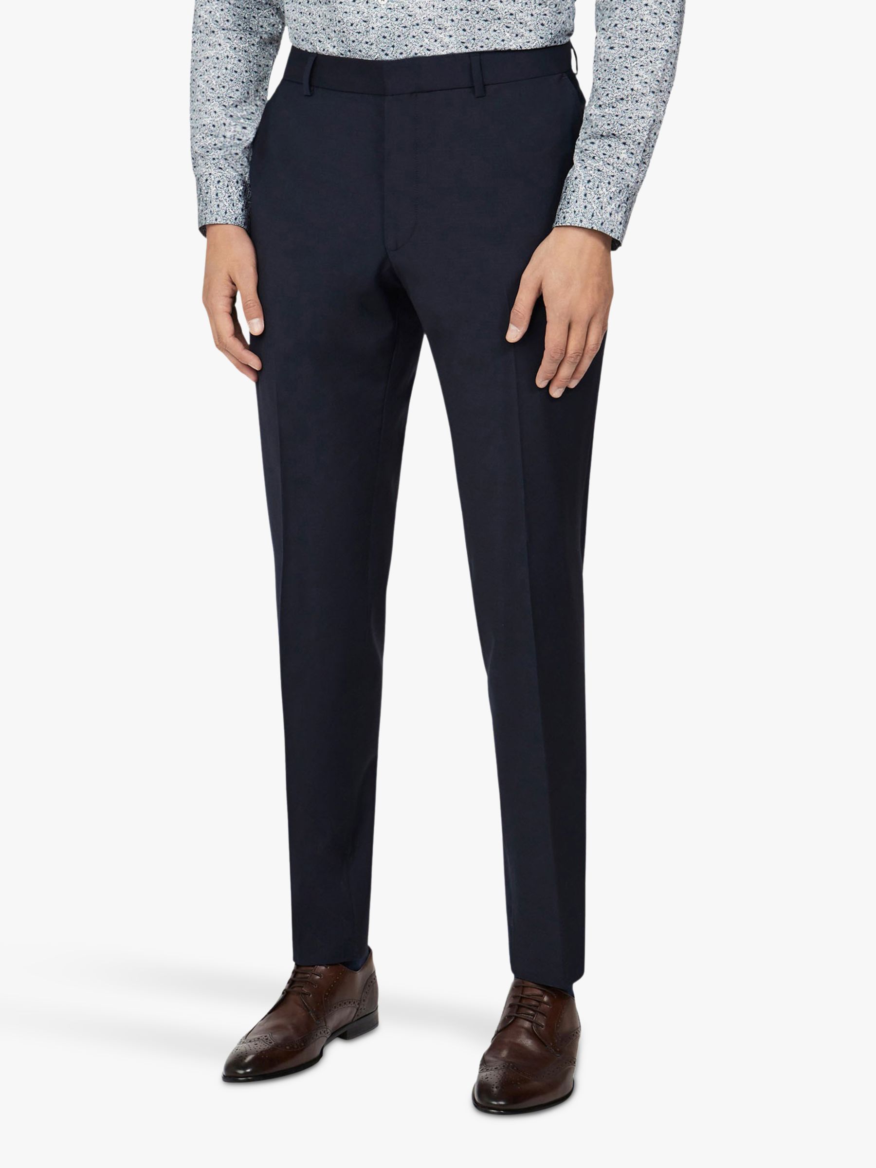 Ted Baker Panama Wool Blend Suit Trousers, Navy, 32S