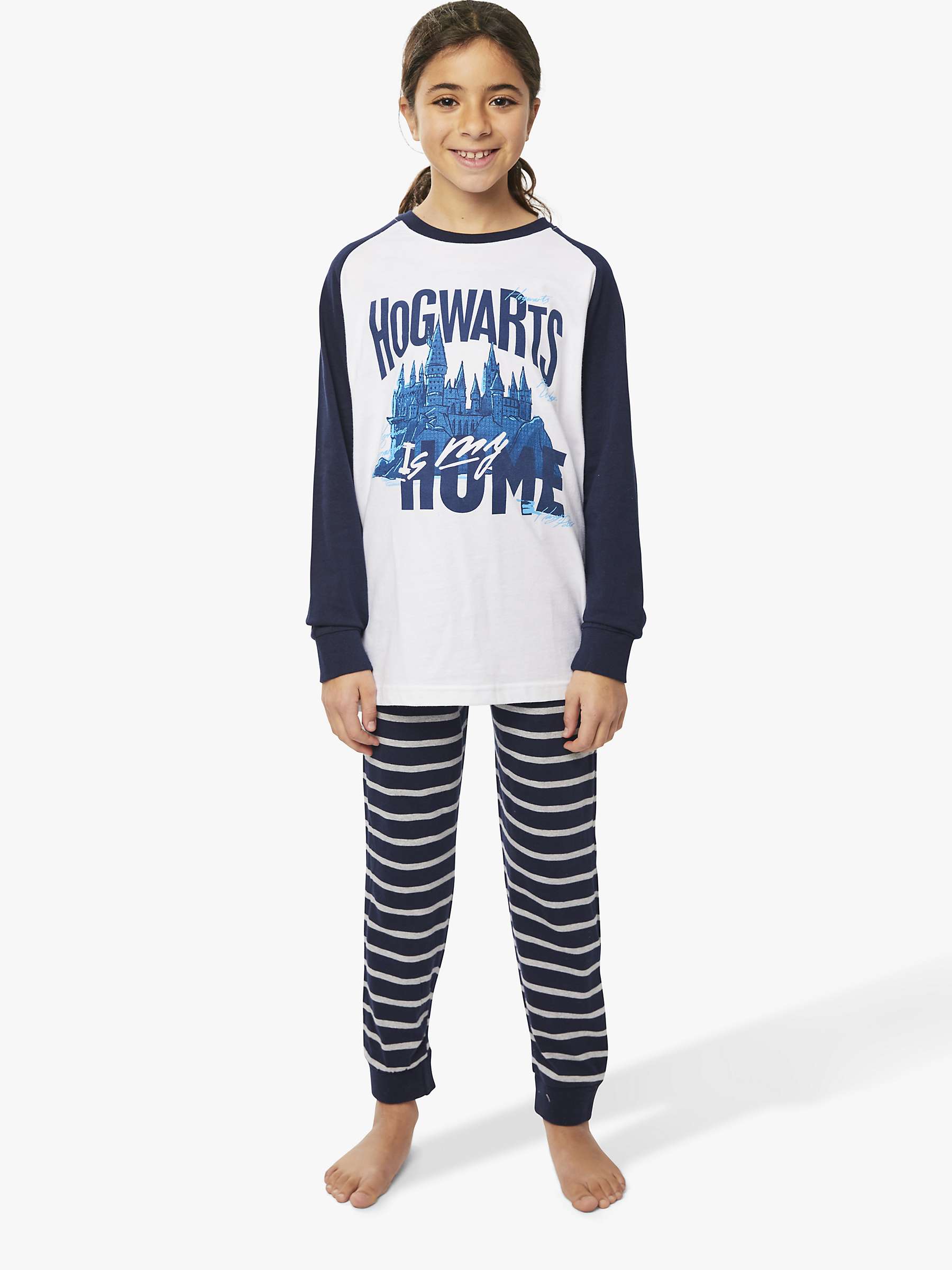 Buy Fabric Flavours Kids' Harry Potter Hogwarts Is My Home Pyjama Set, Navy/White Online at johnlewis.com
