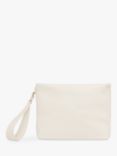 Whistles Avah Leather Zip Clutch Bag, Ivory