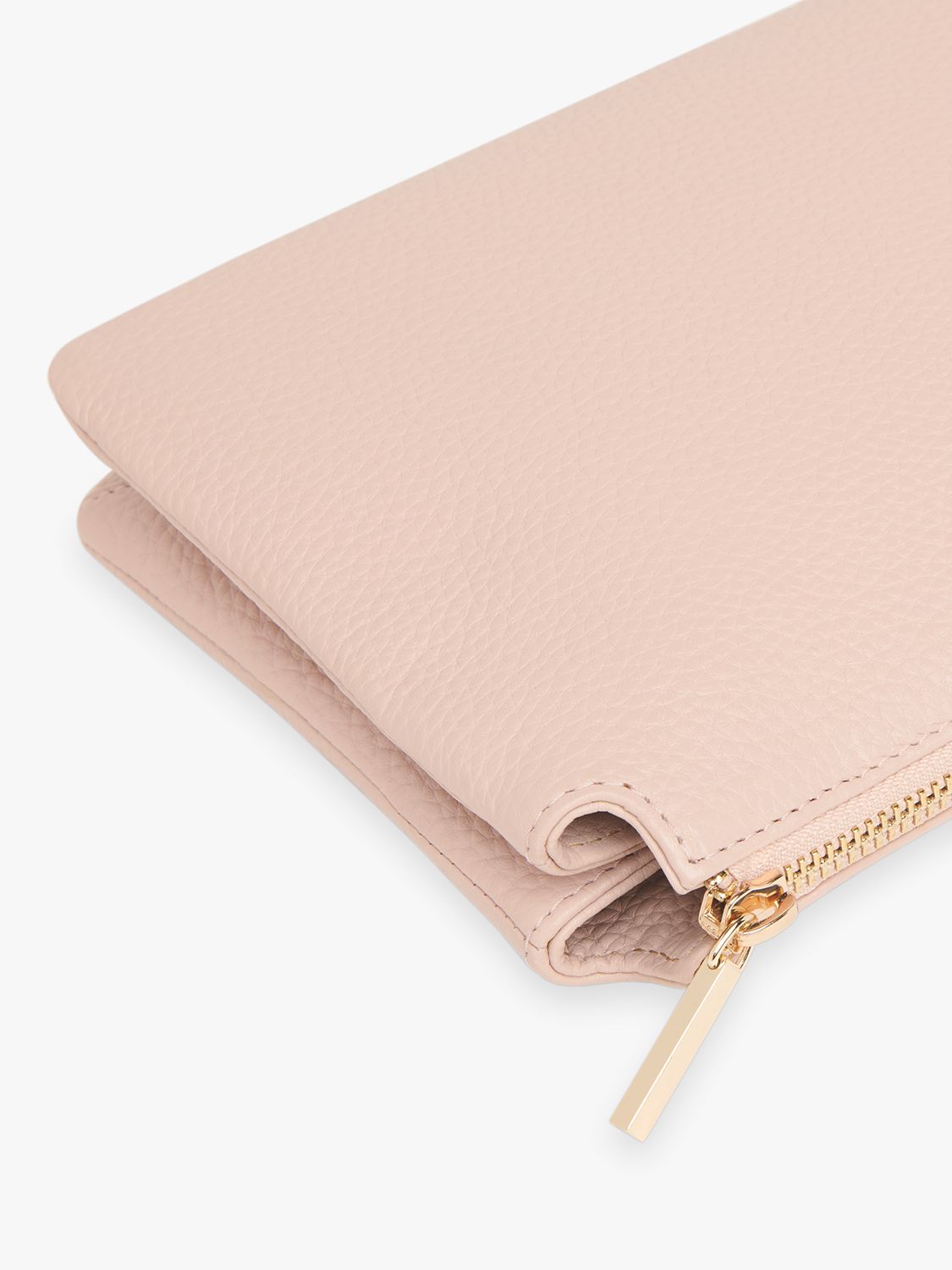 Whistles Elita Leather Double Pouch Clutch Bag, Pale Pink
