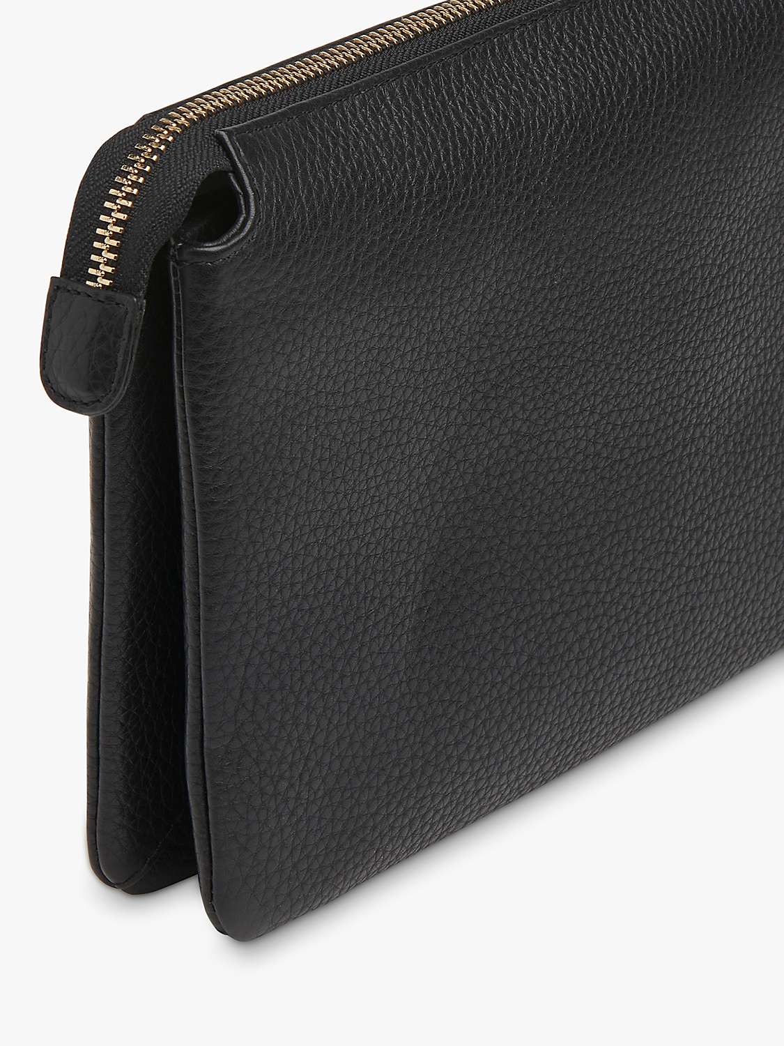Buy Whistles Elita Leather Double Pouch, Black Online at johnlewis.com