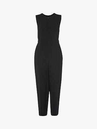 Whistles Josie Zip Front Jumpsuit, Black