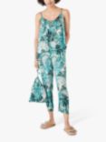 HUSH Aoife Palm Leaves Camisole Crop Pyjama Set, Green