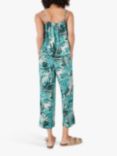 HUSH Aoife Palm Leaves Camisole Crop Pyjama Set, Green