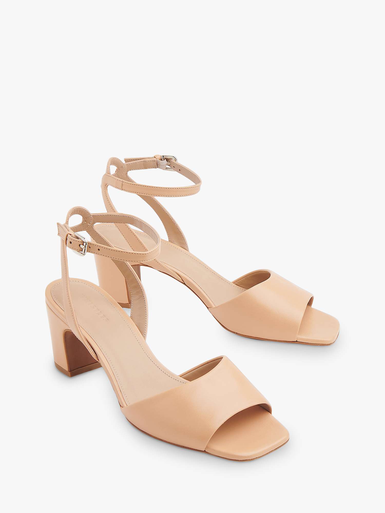 Buy Whistles Emerson Leather Mid Block Heel Sandals, Neutral Online at johnlewis.com