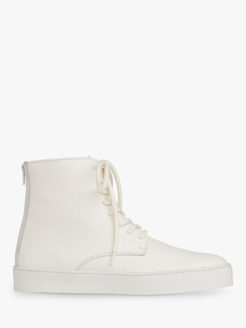 Whistles Brooker Leather Hi-Top Trainers, White at John Lewis & Partners