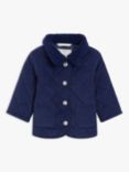 John Lewis Baby Needlecord Quilted Jacket, Navy