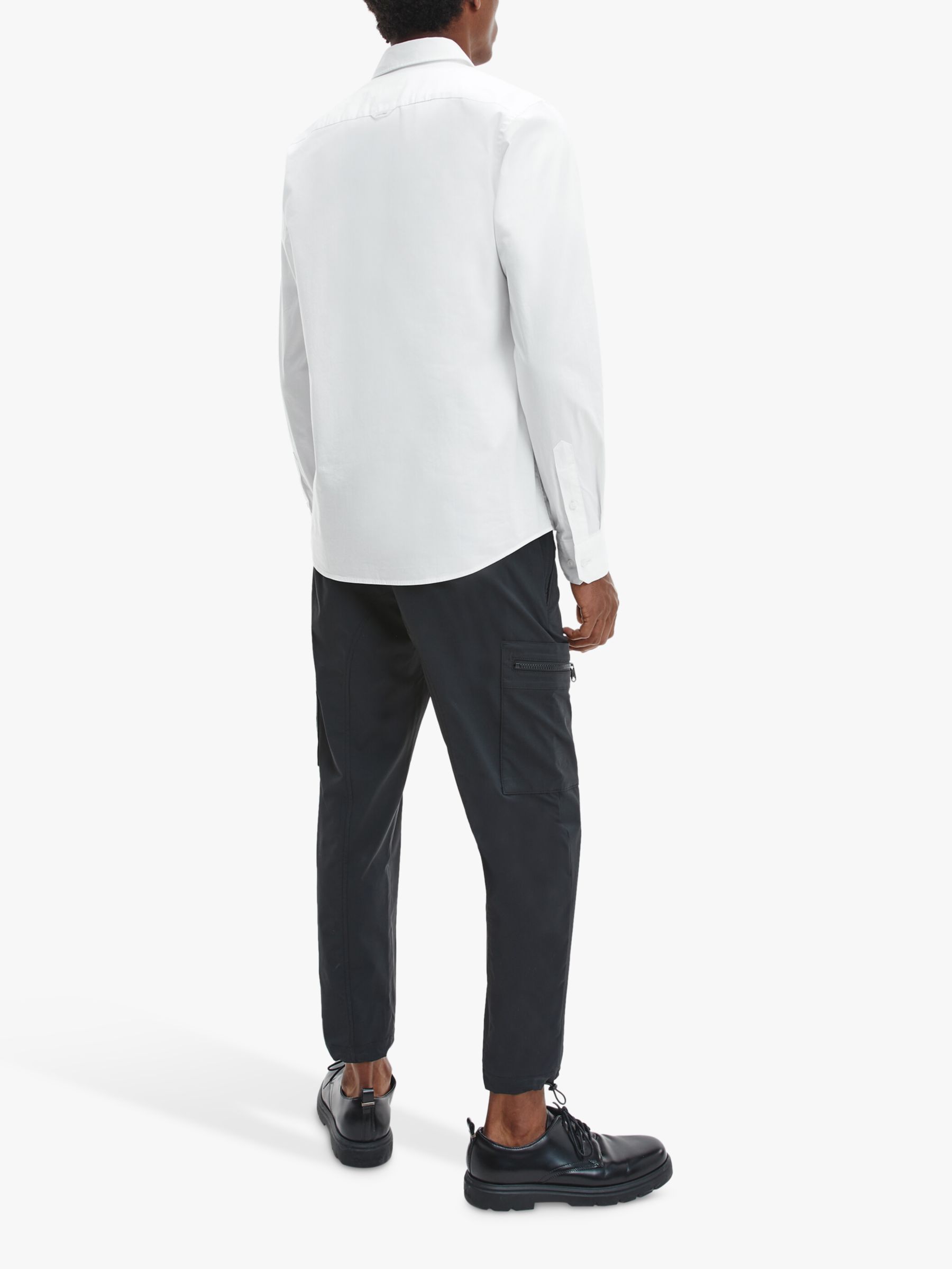 Calvin Klein Slim Stretch Shirt, Bright White at John Lewis & Partners