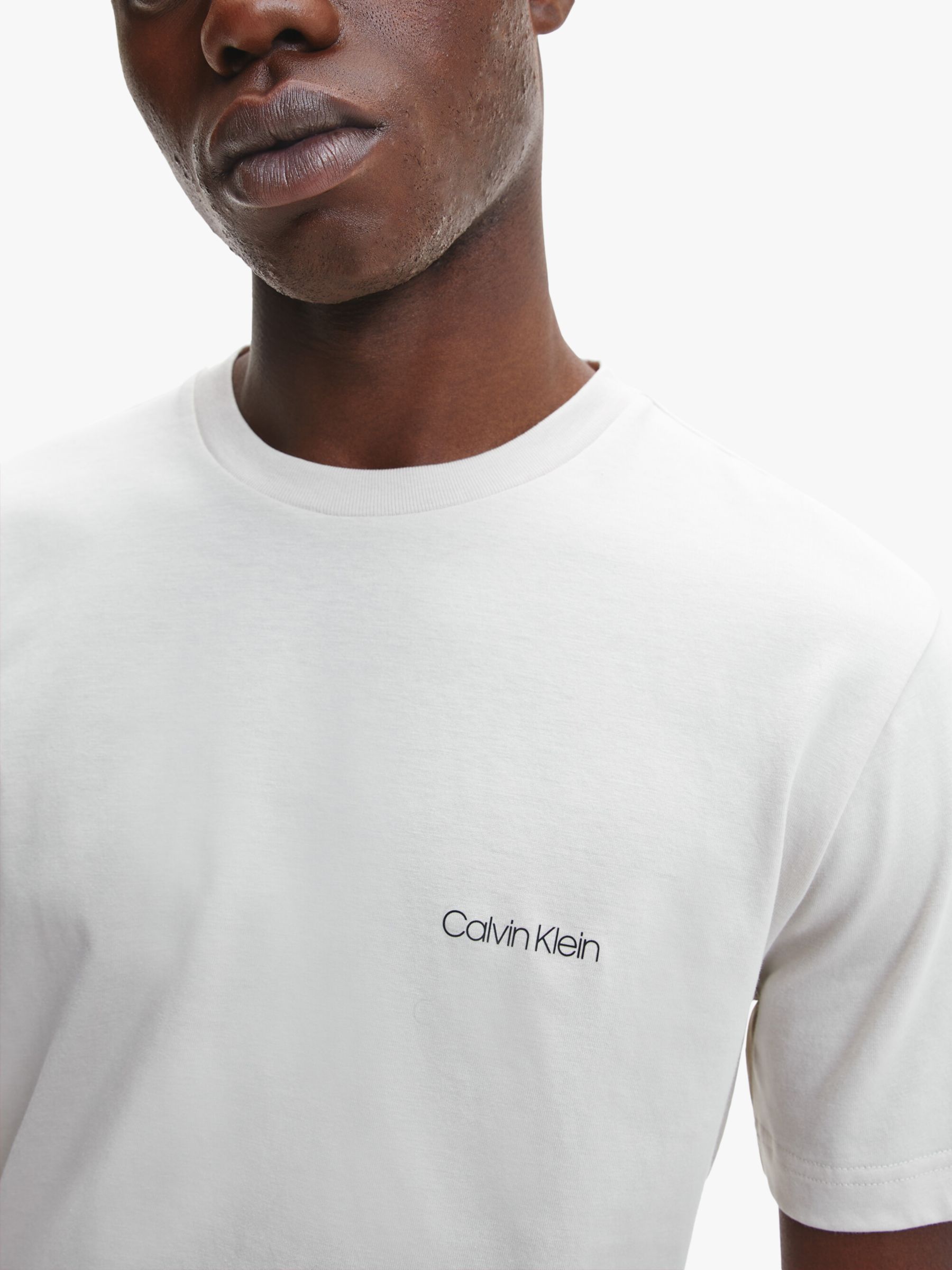 Buy Calvin Klein Organic Cotton Logo T-Shirt, Stony Beige Online at johnlewis.com