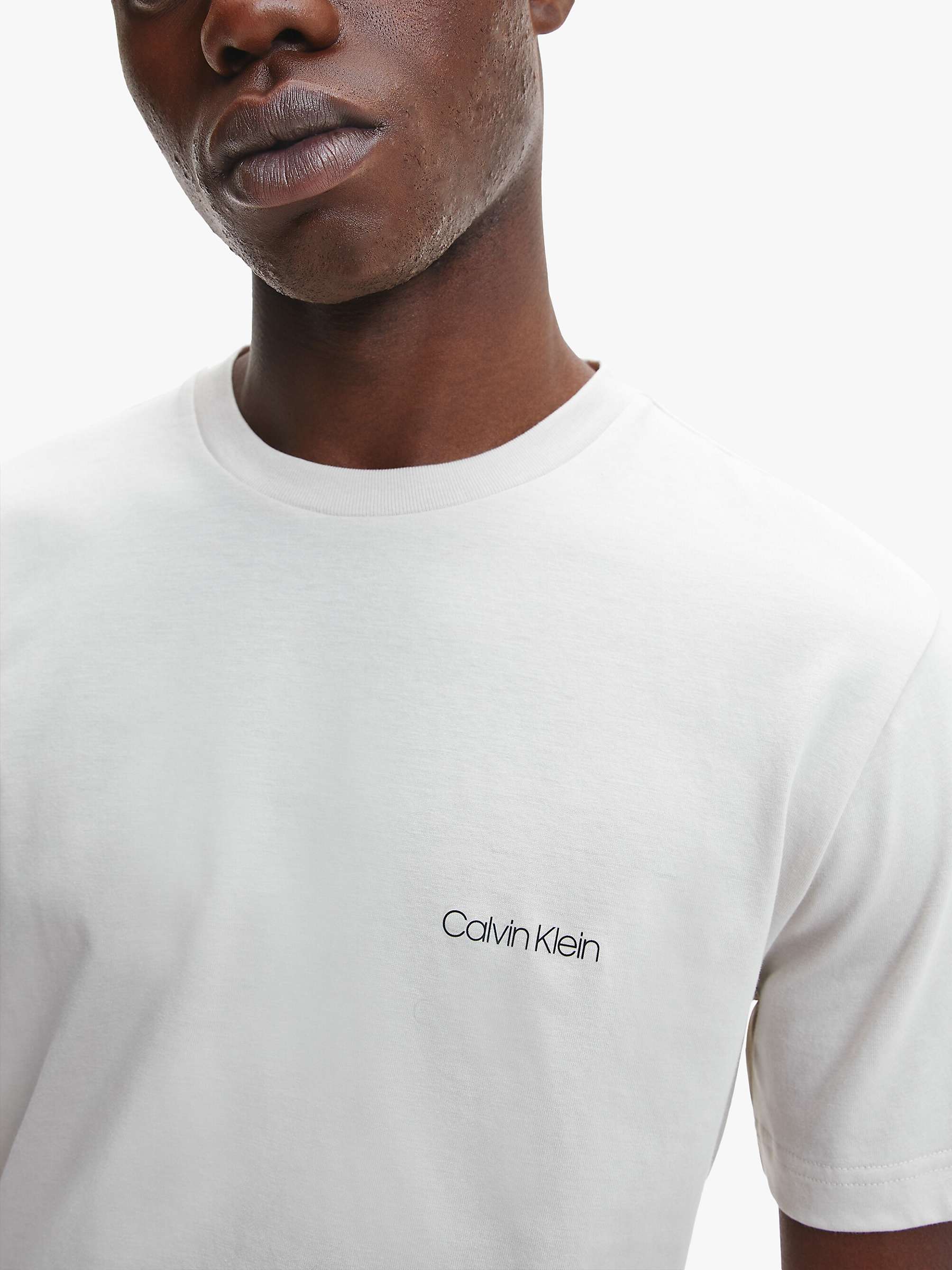 Calvin Klein Organic Cotton Logo T-Shirt, Stony Beige at John Lewis &  Partners