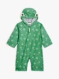 John Lewis Baby Frog Shower Resistant Puddlesuit, Green, Green