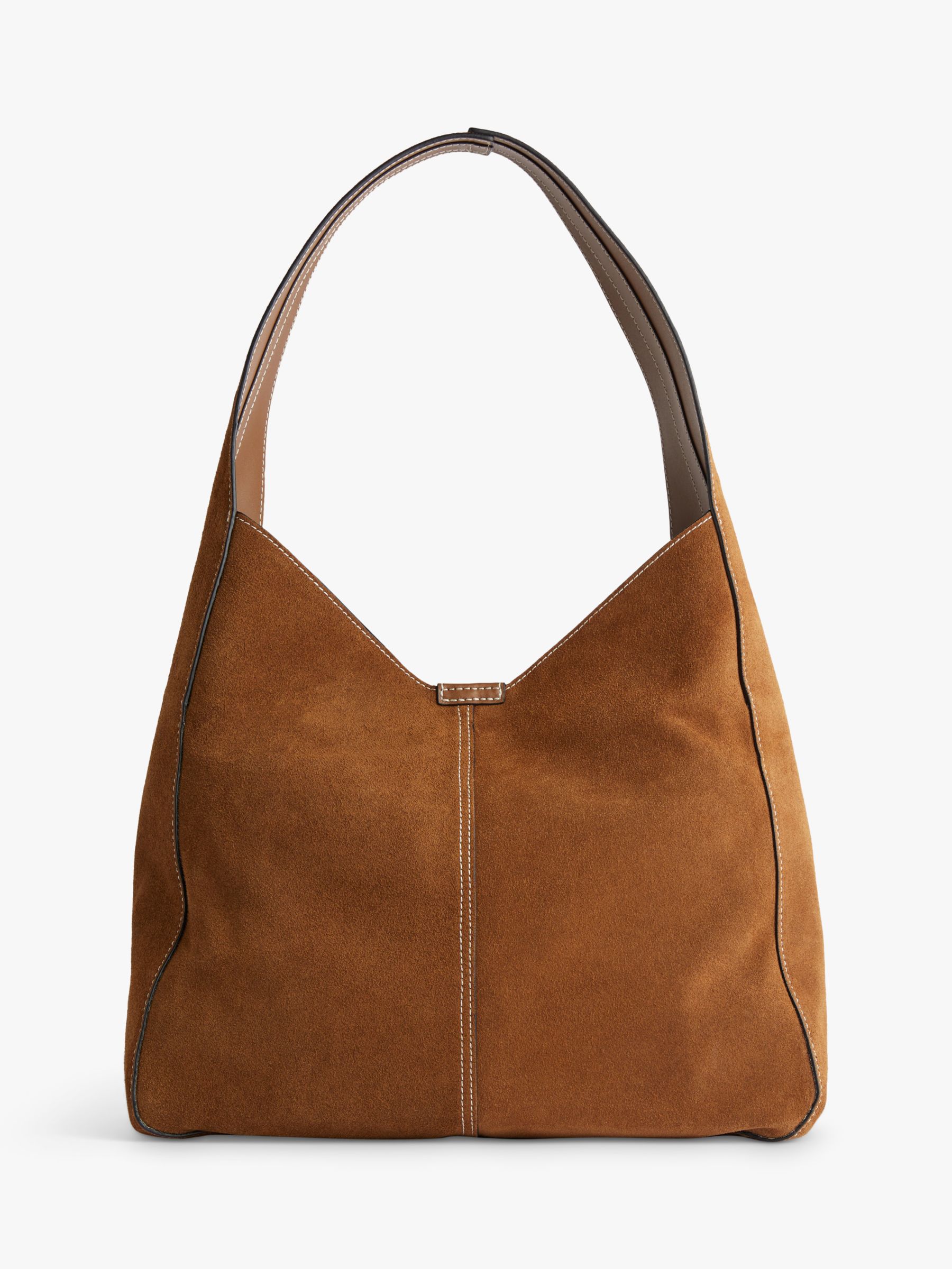 Leather & Suede Slouch Tote Bag