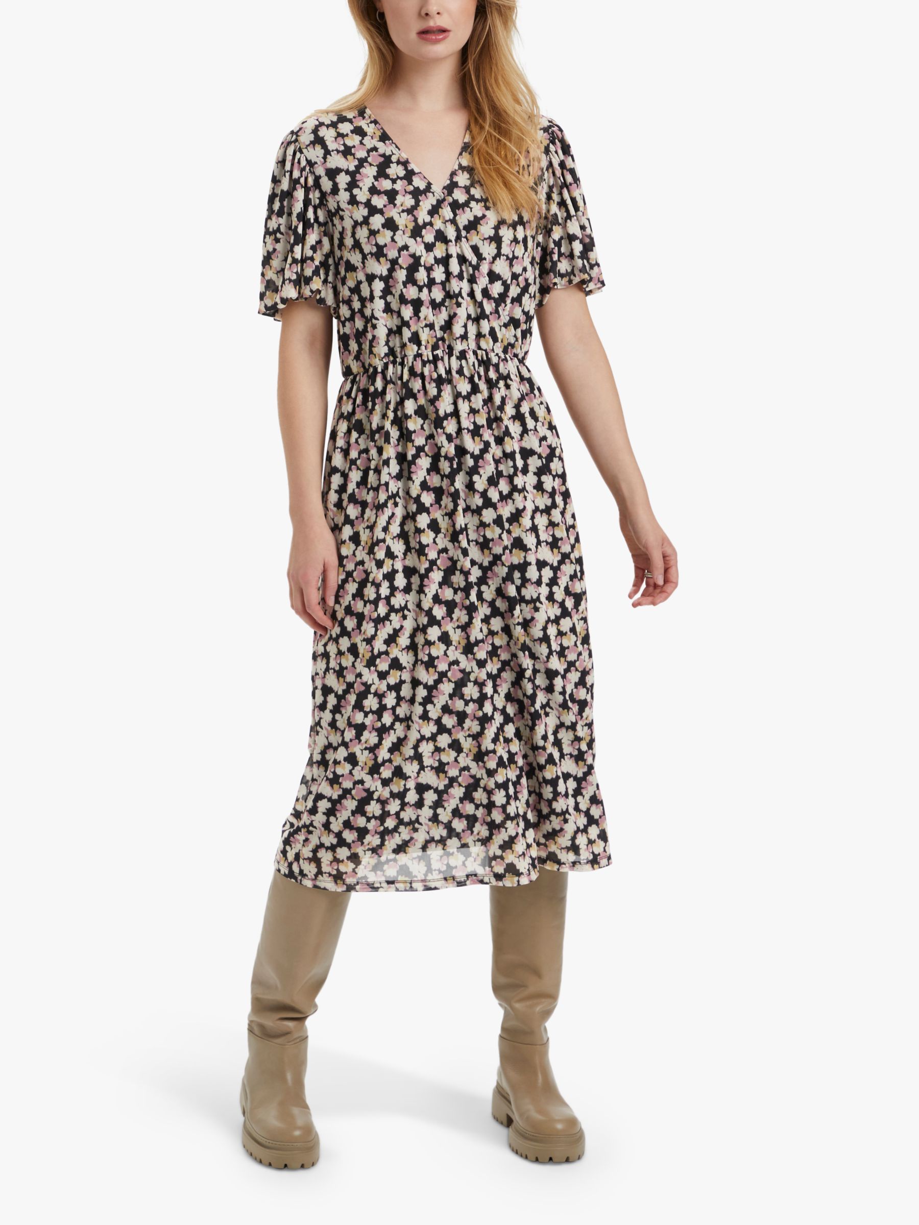 Soaked In Luxury Lettice Floral Midi Dress, Blushed Bloom at John Lewis ...