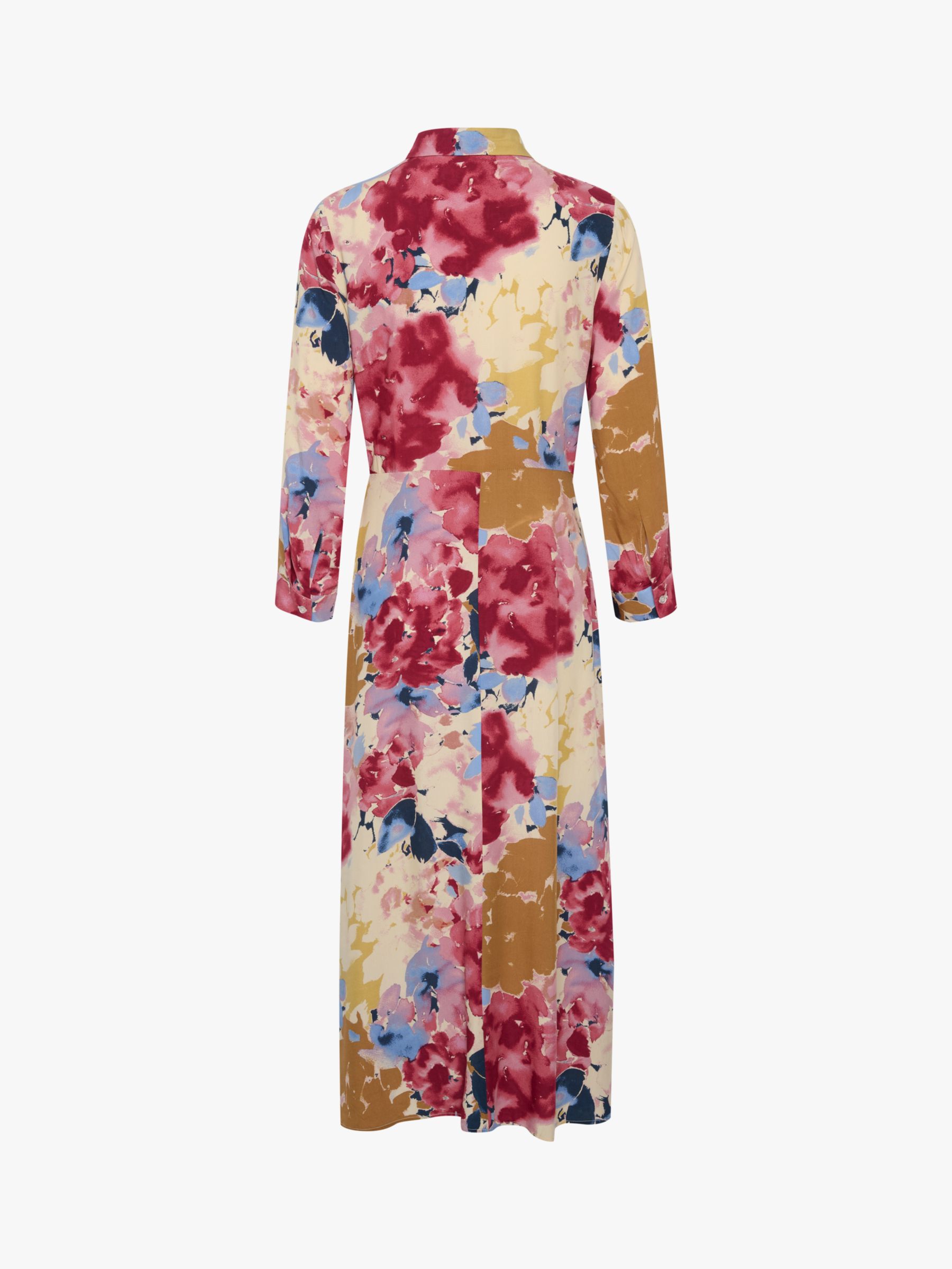 Soaked In Luxury Violetta Floral Print Midi Shirt Dress, Pink/Multi at ...