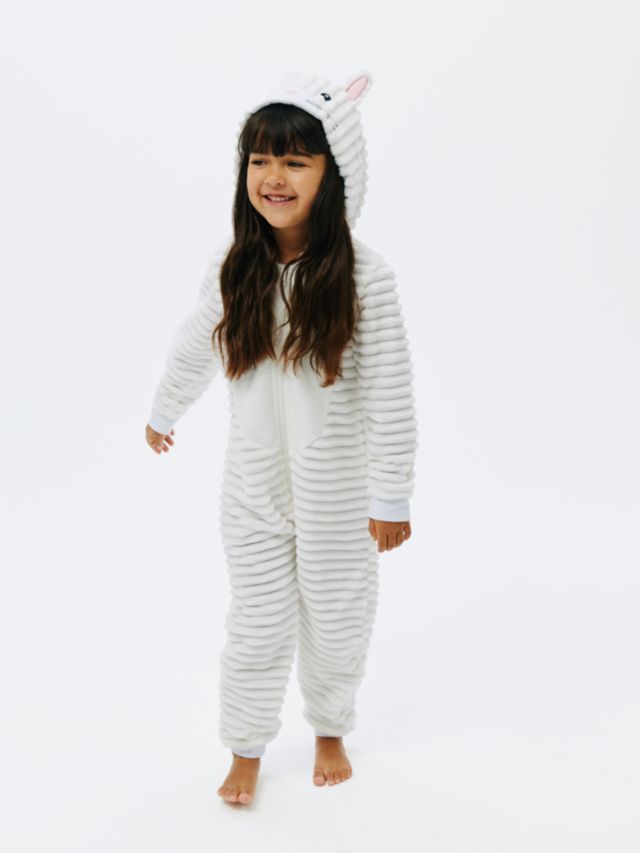 John Lewis Kids Textured Bunny Onesie White 2 years