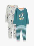 John Lewis Kids' Astronaut Football Pyjamas, Set of 2, Multi, Multi