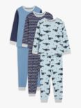 John Lewis Kids' Whale Stripe Print Pyjamas, Pack of 3