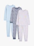 John Lewis Kids' Star/Spot/Giraffe Jersey Pyjama Set, Pack of 3, Multi