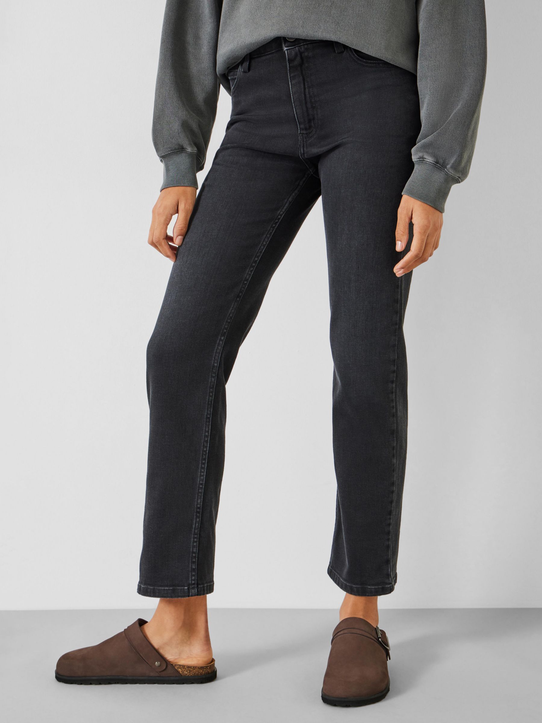 Black Corded-monogram straight-leg jeans