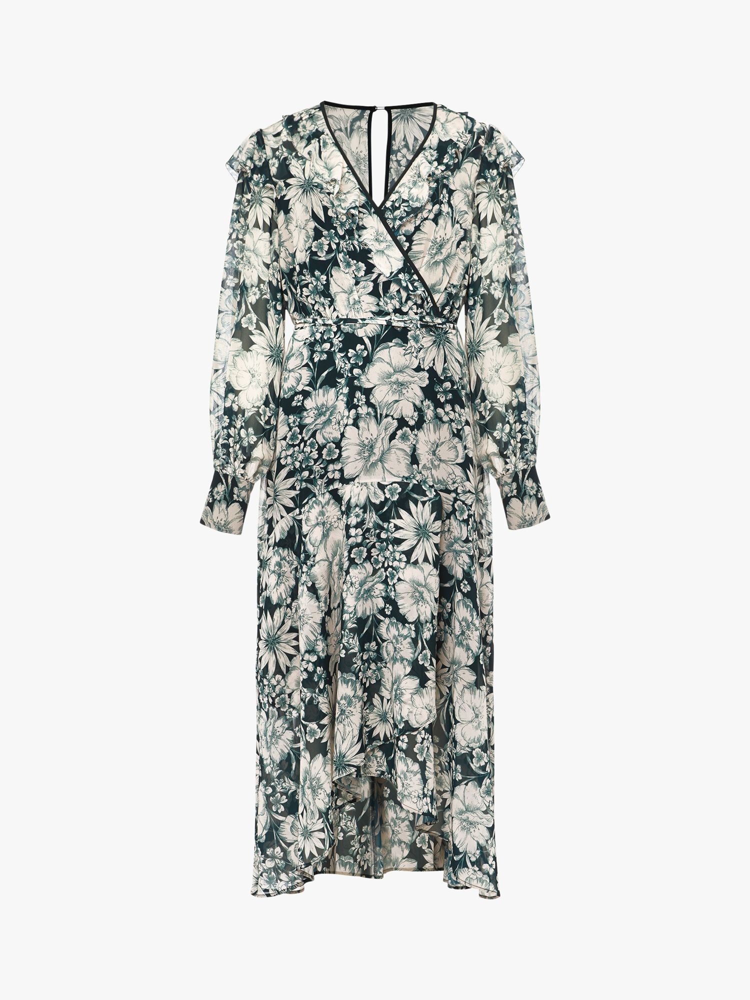 Phase Eight Indiana Floral Tiered Midi Dress, Pine at John Lewis & Partners