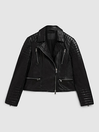 AllSaints Leoni Leather Biker Jacket, Black
