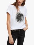AllSaints Lia Imogen Boyfriend T-Shirt, Optic White