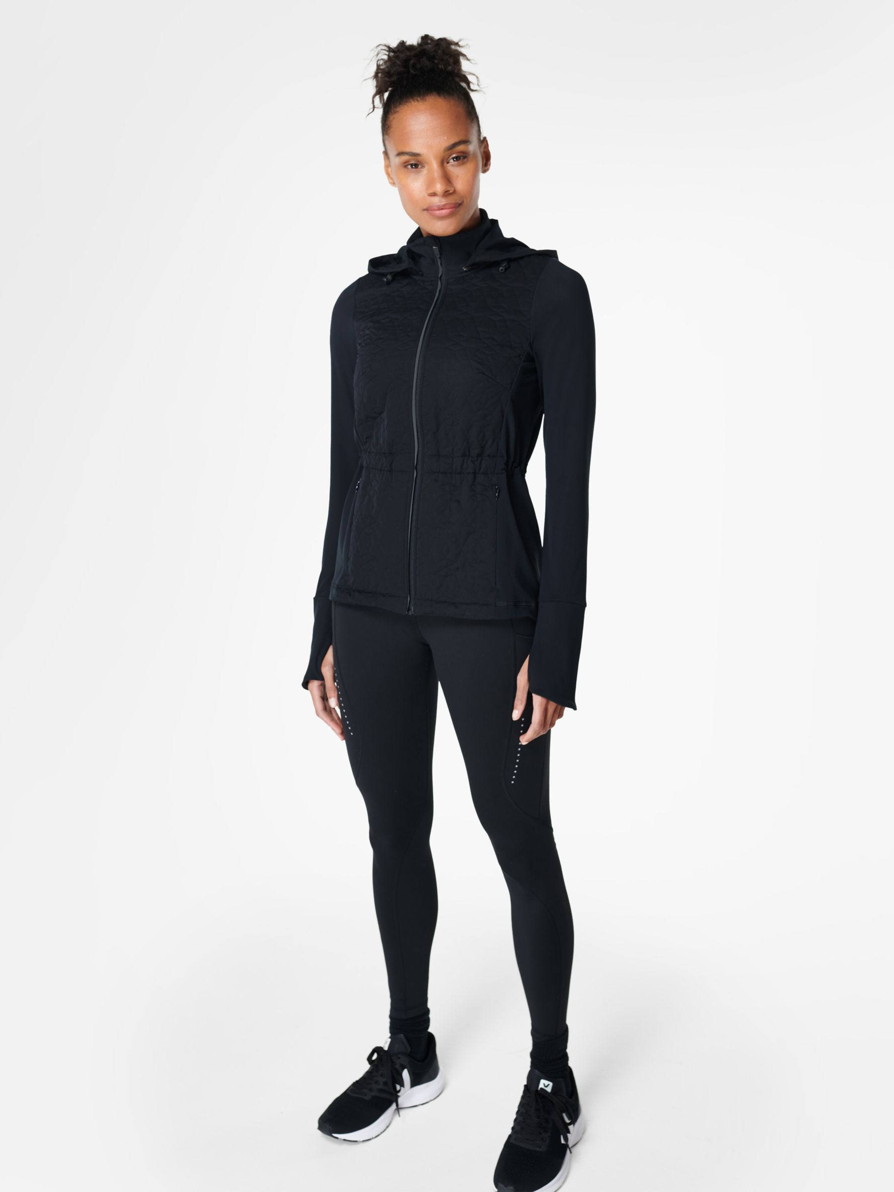 Sweaty Betty Fast Track Thermal Quilted Running Jacket, Black, XXS