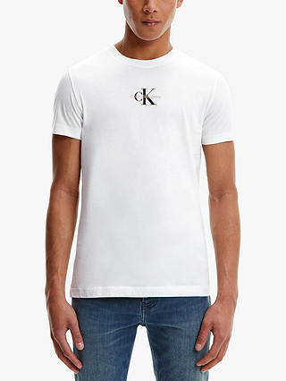 baseball Dwelling tæt Calvin Klein Jeans Monogram Logo T-Shirt, Bright White, XS