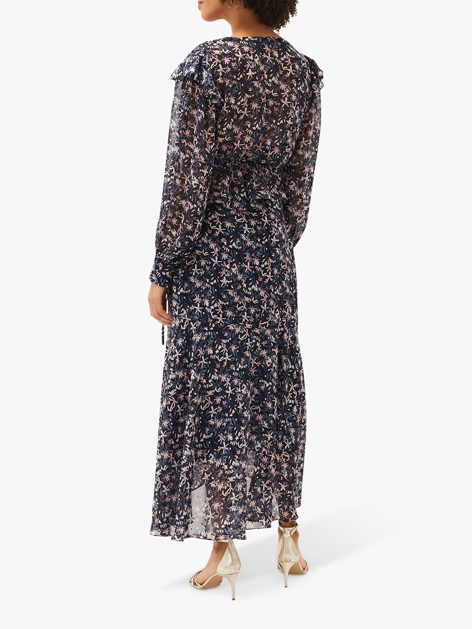 Phase Eight Lola Floral Co-ord Midi Skirt, Navy/Multi at John Lewis ...