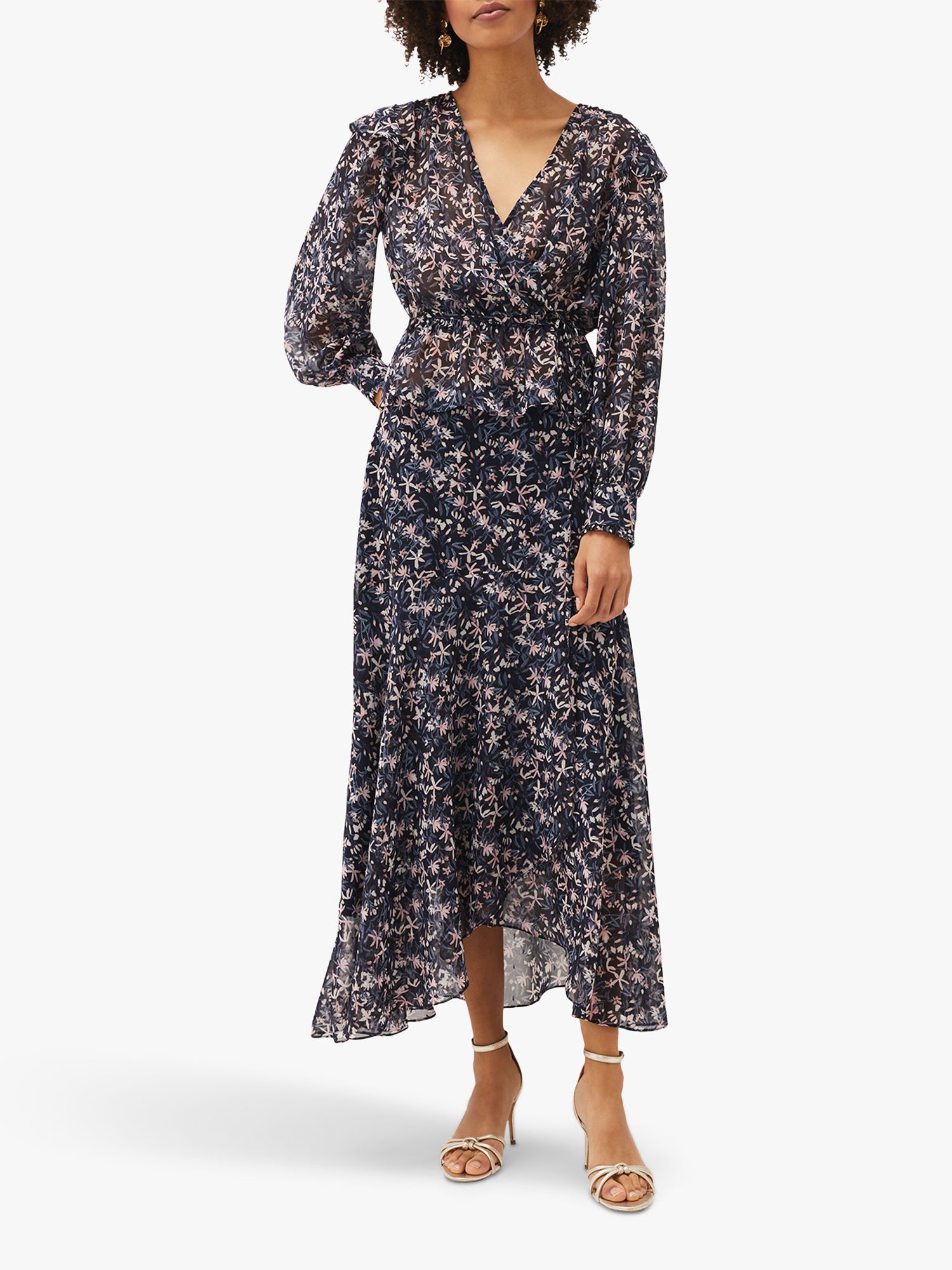 Phase Eight Lola Floral Co-ord Midi Skirt, Navy/Multi at John Lewis ...