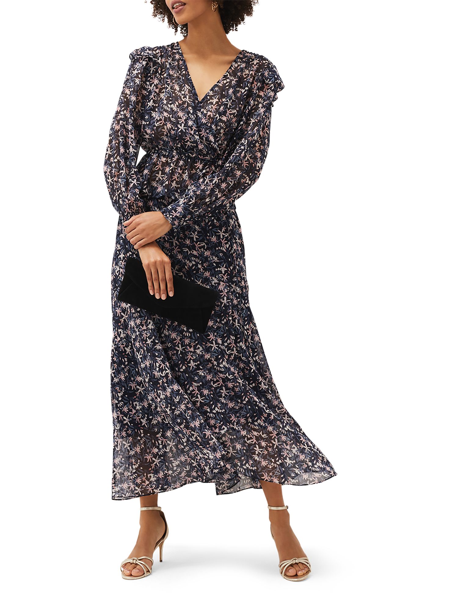 Phase Eight Lola Floral Co-ord Midi Skirt, Navy/Multi at John Lewis ...