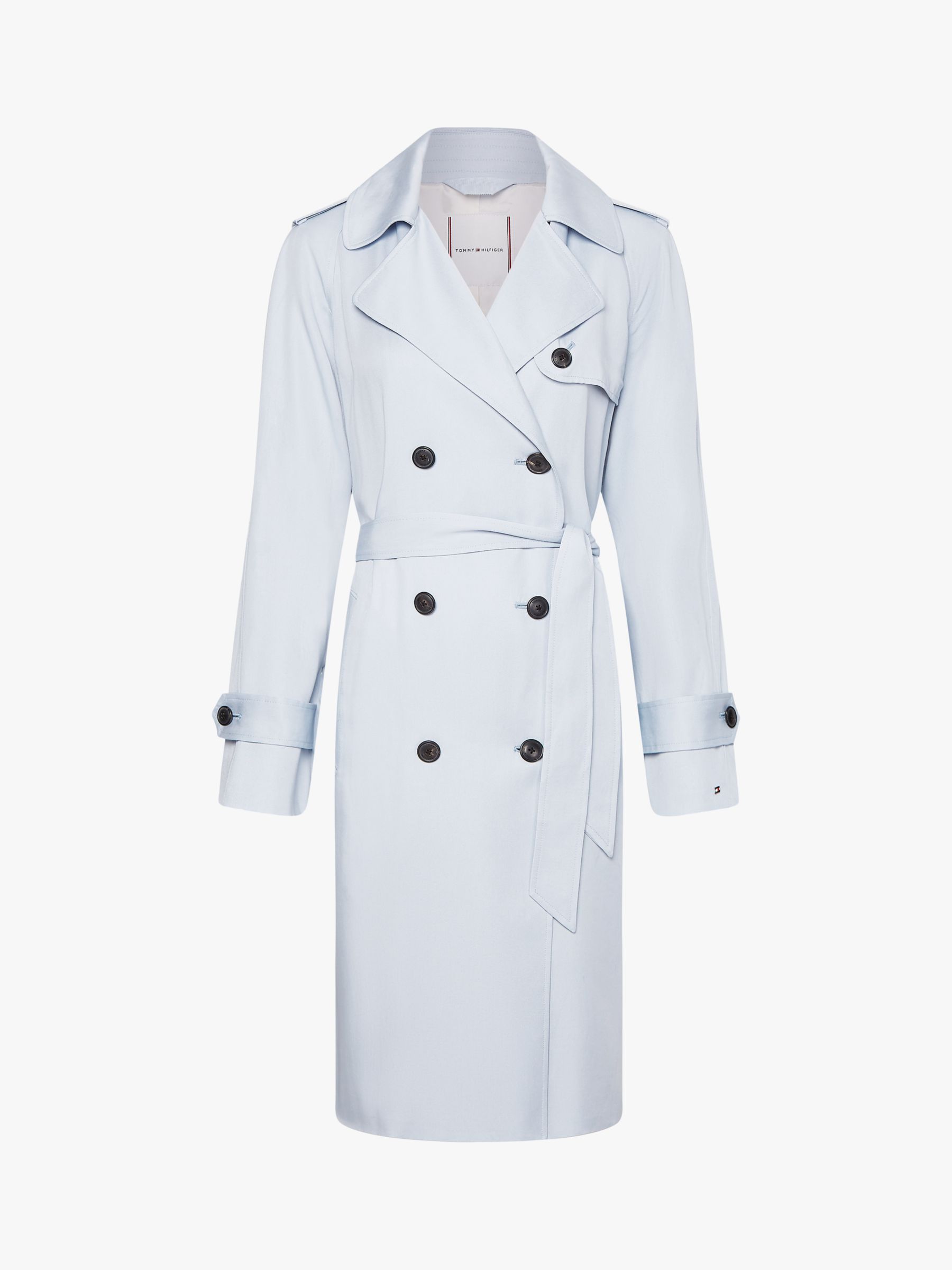 Tommy Hilfiger Double Breasted Trench Coat, Breezy Blue, 6