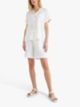 Tommy Hilfiger Relaxed Short Sleeved Linen Shirt, Optic White