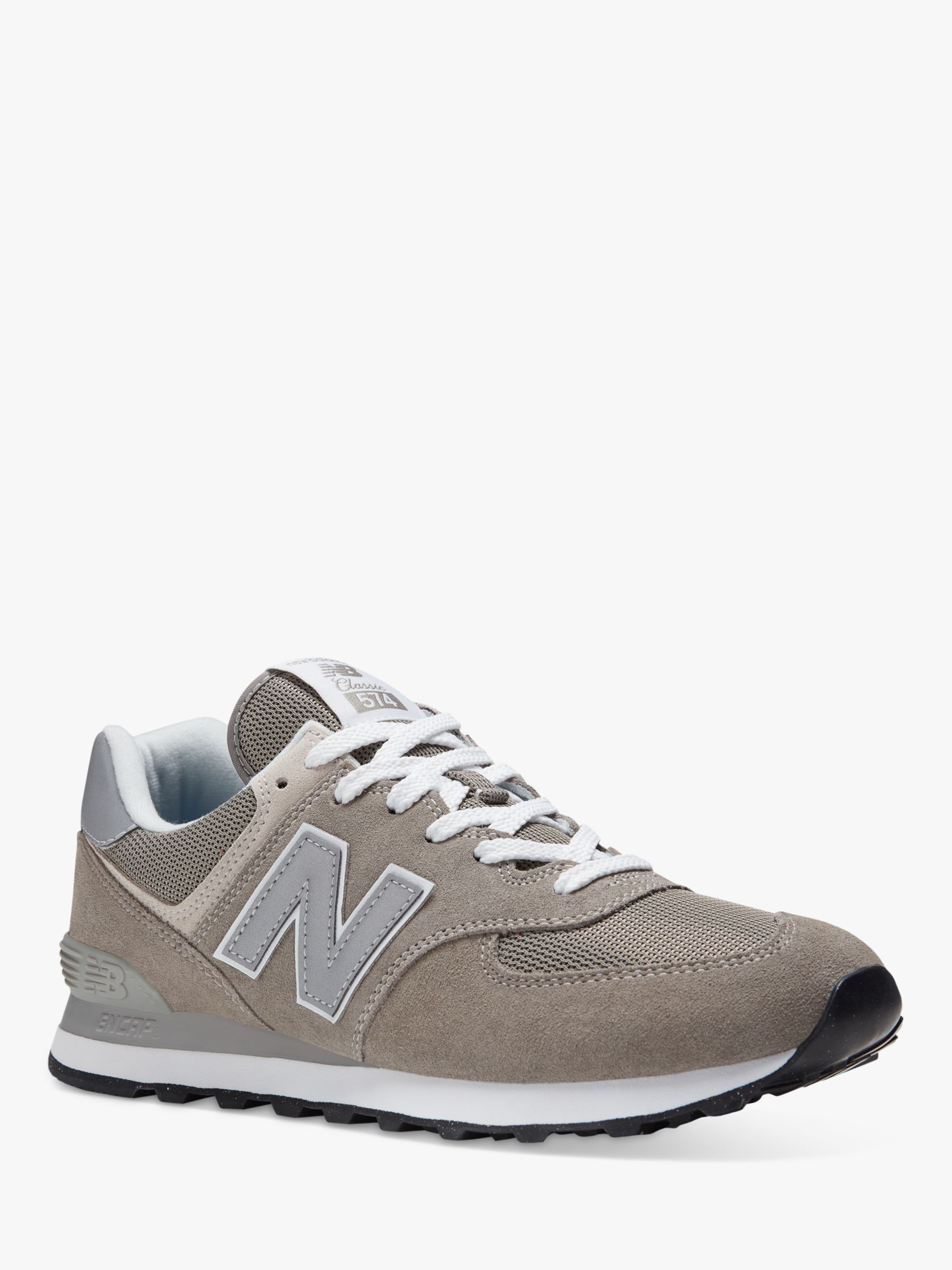 New Balance 574 Suede Trainers, Grey/White at John Lewis & Partners